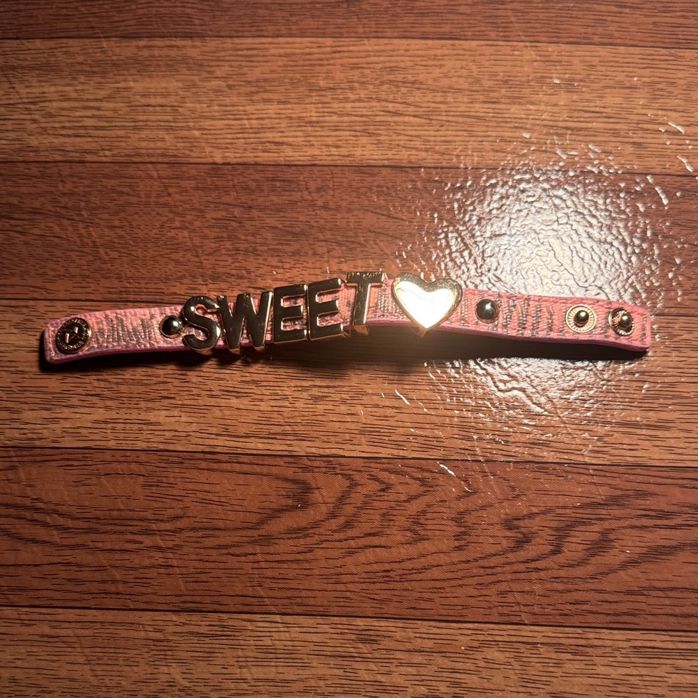 BCBGeneration Pink Bracelet with Gold 'Sweet' Charm